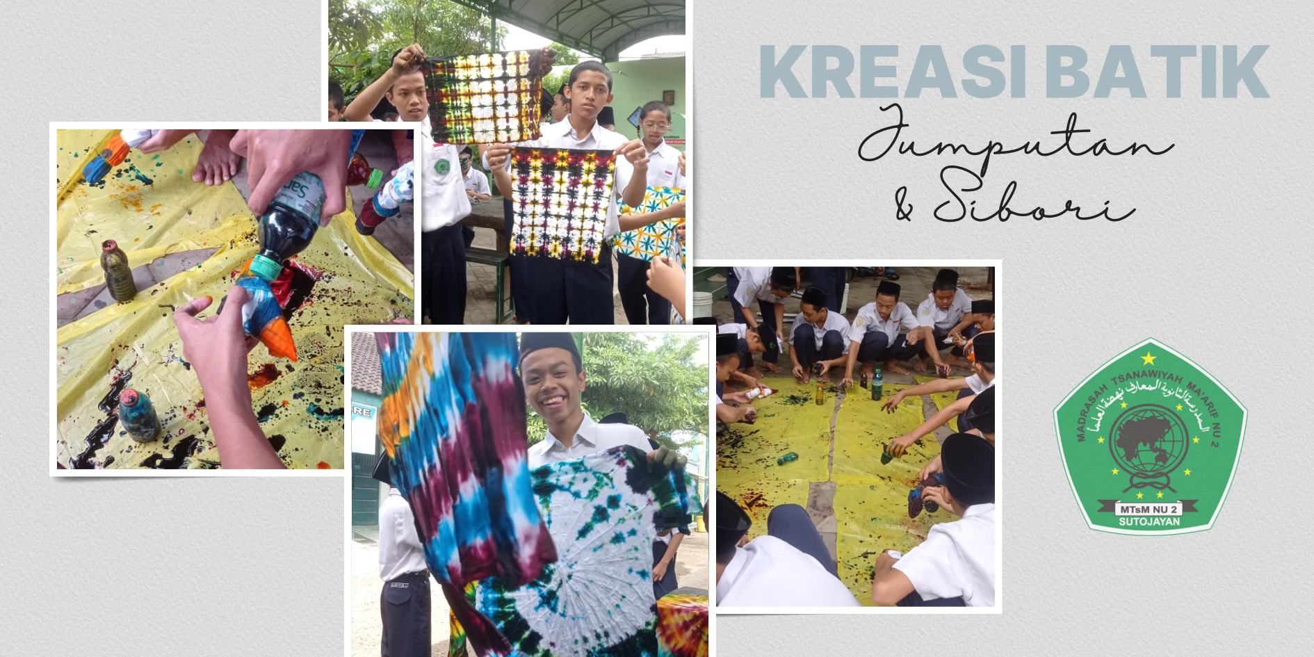 Eksplorasi Kreativitas di Alam Terbuka, Santri Putra MTs Ma’arif NU 2 Sutojayan Praktik Membatik Shibori | Nusalodoyo